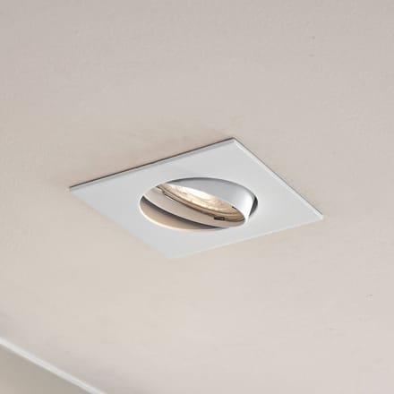 PRIOS inbouwlamp Fibur, wit, 9 cm, GU10
