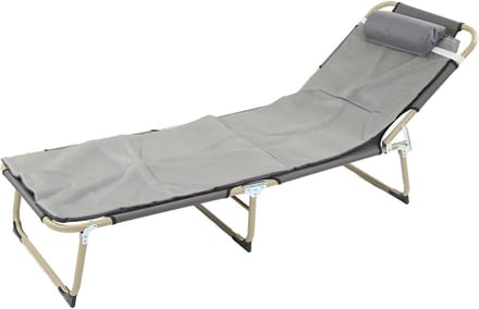 Vouwbed Eenpersoons - Kampeerbed Klapbed - Ontspanning Buiten - Stalen Frame - 66 x 57 x 13 cm - Grijs