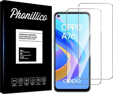 Screenprotector voor Oppo A76 - 2 stuks Beschermglas van glas Transparante glazen schermbeschermfolie