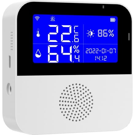 Wi-Fi temperatuur-vochtigheidsmeter Hygrometer voor binnen Temperatuursensor Alarm Tuya APP-bediening without Temperature Probe wit