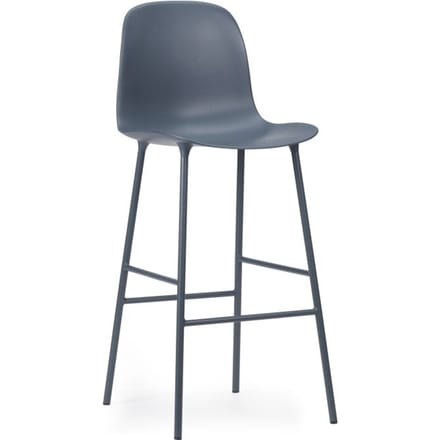 Normann Copenhagen Form Barstoel staal - blauw - 75 cm
