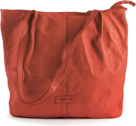 HAROLD'S Leren Schoudertas Submarine Shopper Red Donkerrood