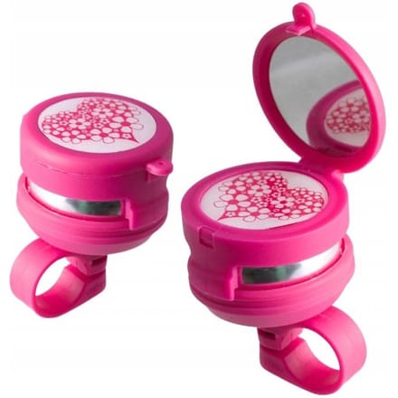 Raion - Fietsbel Kinder - Hartjes met Spiegel - 55mm - Aluminium en PVC