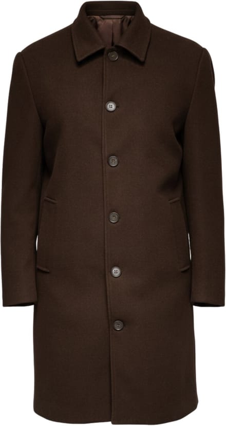 OMBRE Jas - Lange Mouw - Knopen - Effen Bruin L