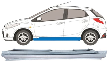 Volledige dorpel voor Mazda 2 2007-2014 / Links