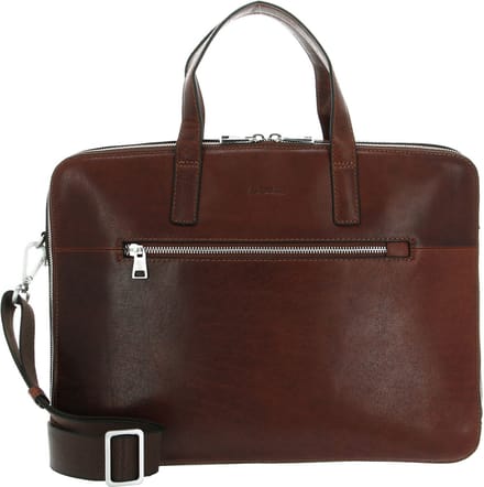 SADDLER Leren Laptoptas Business tas met laptopvak Williston Computer Bag Midbrown Bruine
