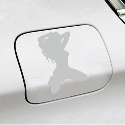 Bumpersticker - Dame - 14 X 10 - Licht Grijs
