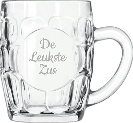 Gegraveerde Bierpul 55cl De Leukste Zus