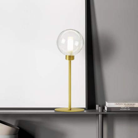 miloox by Sforzin Dom tafellamp, 1-lamp, helder/goud, hoogte 48,5 cm, glas