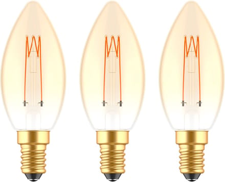 Proventa LED Filament lamp E14 - ⌀ 35 mm - Dimbaar - Warm wit - 3 x Vintage LED kaarslamp