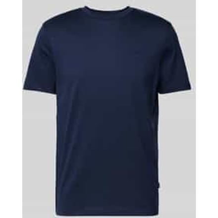 T-shirt met geribde ronde hals, model 'Cosmo'