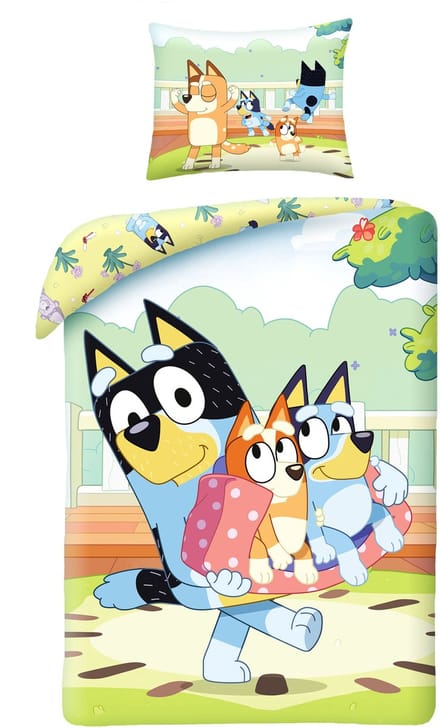Bluey Dekbedovertrek Bandit, Bluey and Bingo 140 x 200 cm - katoen