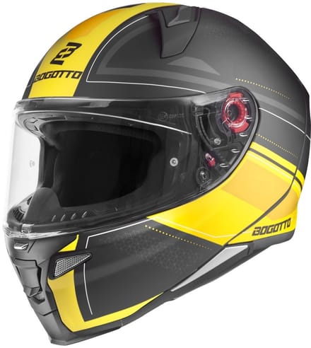 Bogotto FF110 Cinder Mat Zwart Geel Integraalhelm - Helm