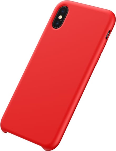 Baseus Original LSR Series Liquid Silicone Gel Case geschikt voor iPhone XS Max Hoes - Rood