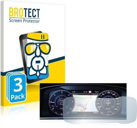 Screenprotector 3 Stuks voor Volkswagen Golf 7 Facelift (2016-2019) Active Info Display 12.3" Beschermglas transparant