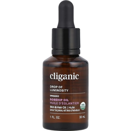 Cliganic - Rosehip Seed Oil - rozenbottelzaadolie - vitamine A en C - hydraterend voor de huid - (30 ml)