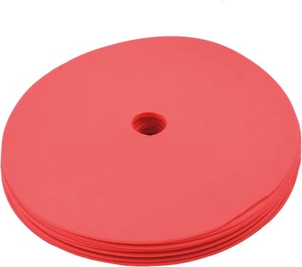 Set van 10 Rubber Markering Schijven Rood - Antislip Trainingspionnen voor Binnen