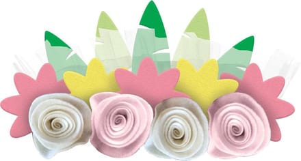 Amscan Bloemenhaarband Dames Vilt Roze/groen One-size 4 Stuks