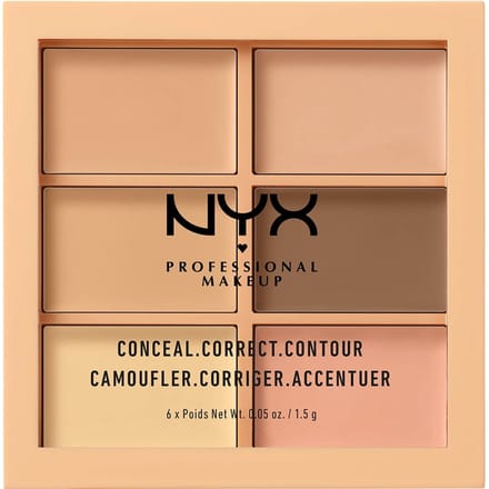 NYX Professional Makeup 3C Palette - Conceal, Correct, Contour - Light - Highlight & Contour - 9 gr