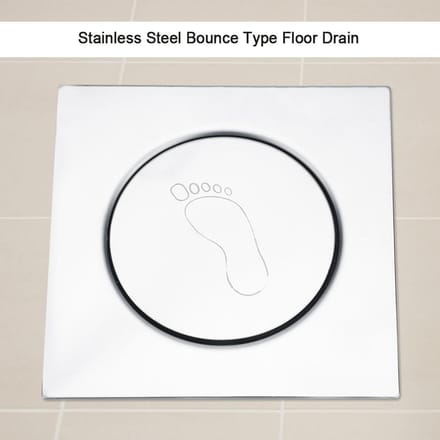 RVS Pedaal Bounce Type Vloerafvoer voor Badkamer Wasruimte Garage Kelder Type 1 white