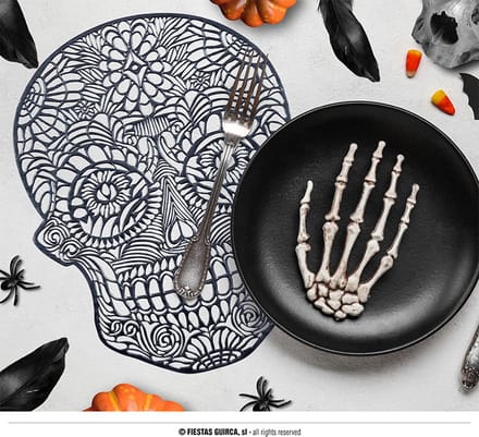 Fiestas Guirca - Placemat Halloween skelet - 38 cm