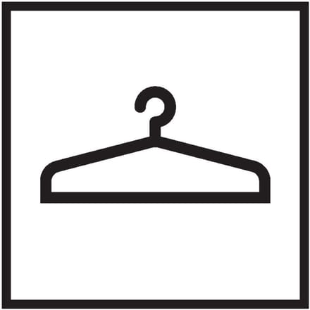 Garderobe sticker, wit zwart 150 x 150 mm