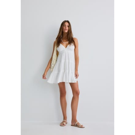 Stradivarius Korte jurk met open rug  Wit XS