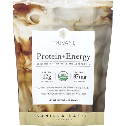 Truvani, Protéine + Énergie, Latte Vanille, 15,87 oz (450 g)