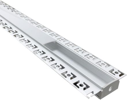 Aluminium profiel 1 meter voor LED-strips met dubbel deksel, wit mat