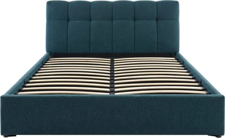 Vente-unique Bed met opbergruimte stof groenblauw 140 x 190 cm
