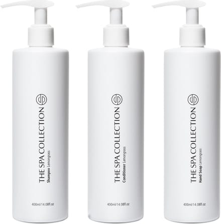The Spa Collection Lemongrass - Shampoo + Conditioner + Handzeep - Milde formulering - 400 ml pompfles - Set van 3 stuks
