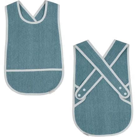 Kruisband slabbetje voor kinderen Fabelab Chambray Spruce