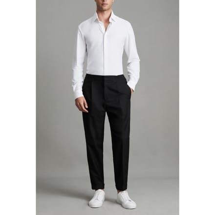 Reiss Pleated Relaxed Trouser Black Größe: 42 | Maßgeschneiderte Hosen Outlet | Herren | Schwarz
