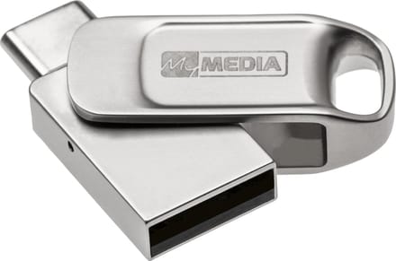 MyMEDIA My Dual USB 2.0 /USB C Drive USB-stick 64 GB Zilver 69267 USB-A 2.0, USB-C