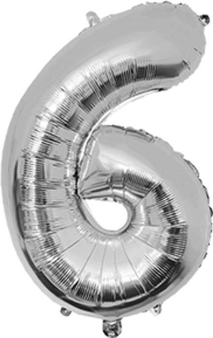 Foil Balloon 40 cm- no.6 Silver