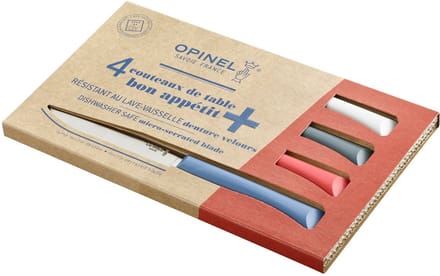 Opinel N°125 Bon Appétit+ Primo Tafelmessenset - 4-delig - Multicolor - Microkarteling - RVS - Steakmes