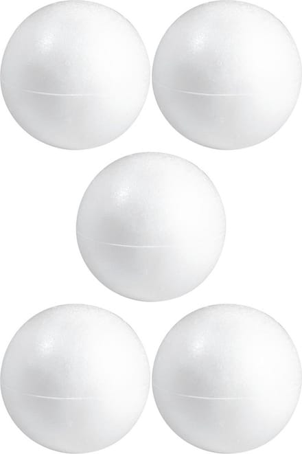 Piepschuim hobby vorm - 5x - bol - 15 cm - DIY knutsel figuren - halve schalen