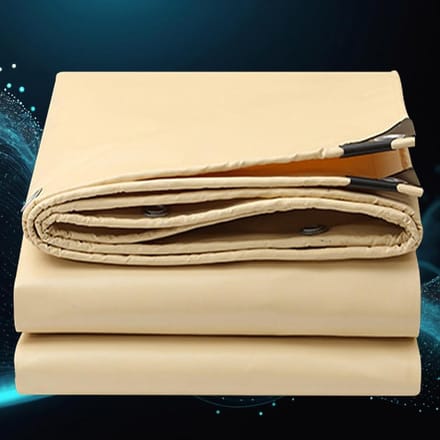 Afdekzeil Waterdicht - Zeil met Ogen - Bescherming Buiten - Scheurvast Polyethyleen - 3 x 4.5 m - Beige