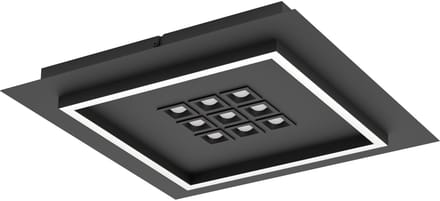 EGLO Balazote Plafondlamp - LED - 36 cm - Zwart|Wit - Instelbaar wit licht - Dimbaar
