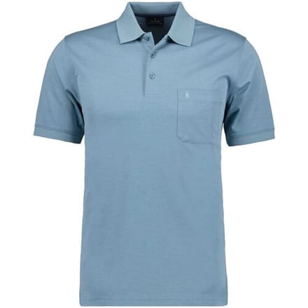 Ragman Softknit Poloshirt Breast Pocket Pima Cotton Mix Mint Blue / male