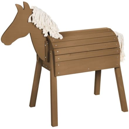 ROBA Houten speelpaard voor buiten (klein (48x110x96 cm), Teak)