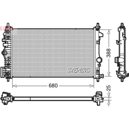 Radiator, motorkoeling DENSO DRM20108