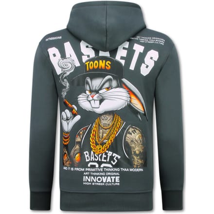 Oversized Hoodie Heren met Capuchon - Gangster Chicago - Dik Geweven - 5792 - Grijs