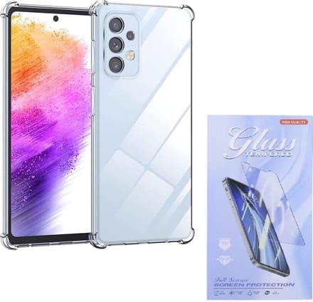 Shockproof Hoesje Geschikt voor: Samsung Galaxy A33 5G - Anti -Shock Silicone - Transparant + 2x Screenprotector