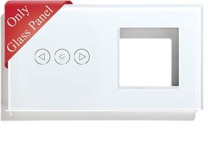 Doe-het-zelf glazen ruit met 50 mm framecombinatie voor wifi-dimmer, lichtschakelaar en stopcontact