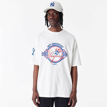 New Era New York Yankees MLB Anniversary Oversized T-shirt Wit