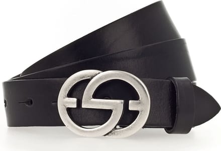 Vanzetti Leren Riem Full Leather Buckel Belt W110 Black Zwart