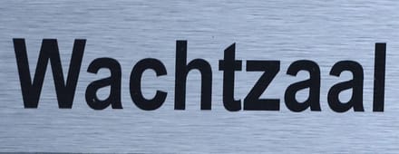 Aluminium-Plaat Wachtzaal - Deurbord - Infoplaat - 13 x 5 cm