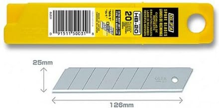 Mes Olfa Navulling 20 Stuks 10 x 2,5 cm