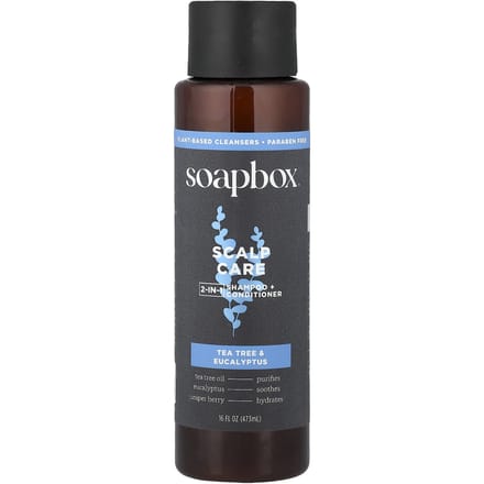 Zeepblok, Hoofdhuidverzorging 2-in-1 Shampoo + Conditioner, Tea Tree & Eucalyptus, 473ml (16 fl oz) gray